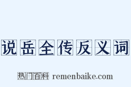 说岳全传反义词是什么意思的图片